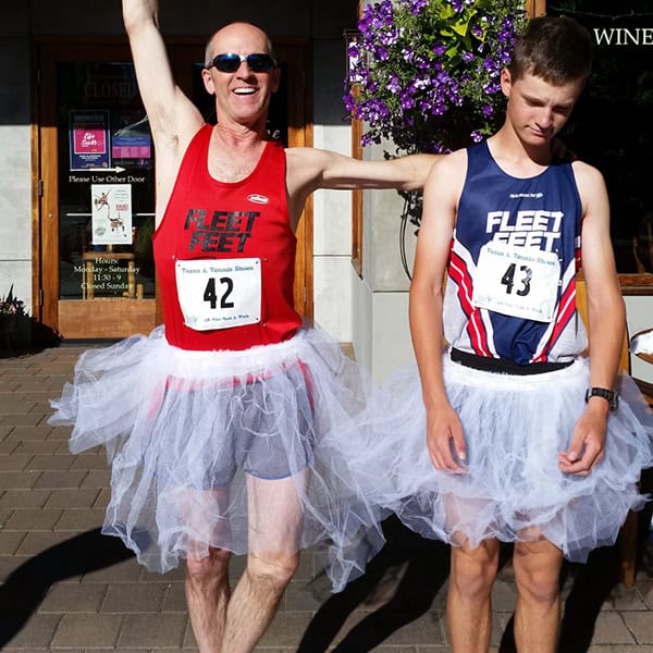 Dr. Jeffrey Roth and his son in a race