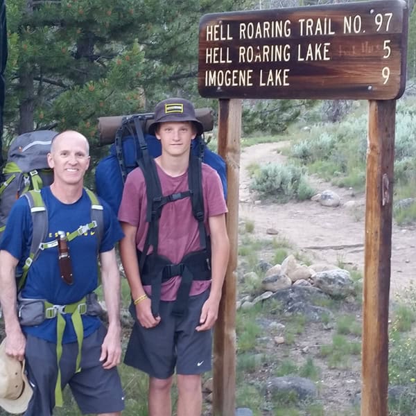 Dr. Jeffrey Roth and his son in a race